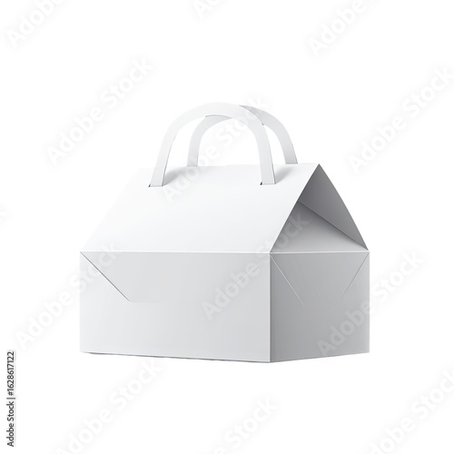 Wallpaper Mural White paper food takeout box with handles Torontodigital.ca