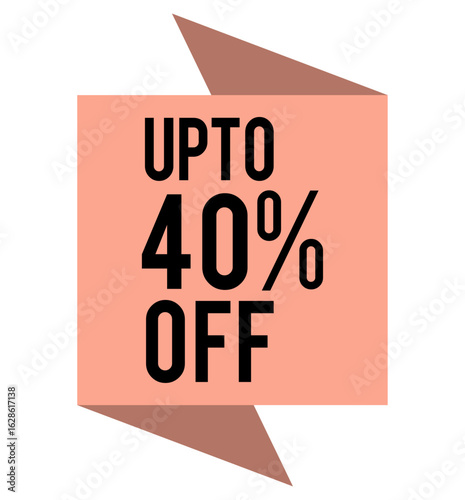 online shopping banner with up to 40 percent off, exclusive discount sticker, price reduction deal, retail sale motion graphic