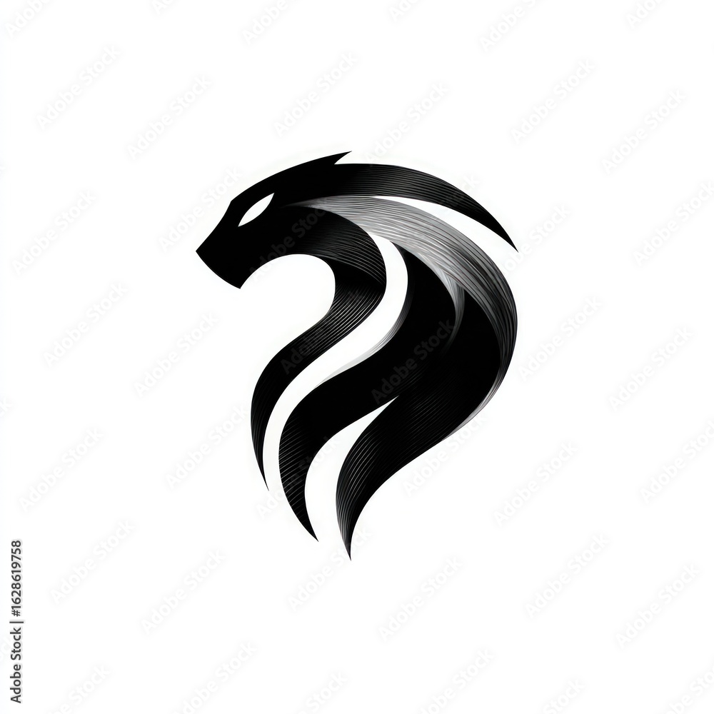 Obraz premium Abstract graphic design of a stylized animal head.