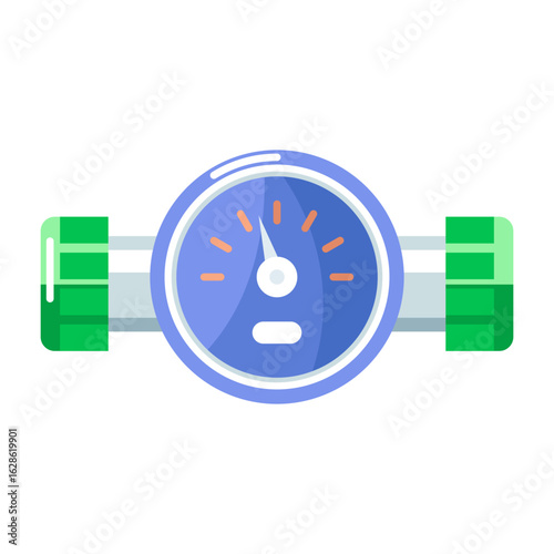 A flat style icon depicting pressure gauge