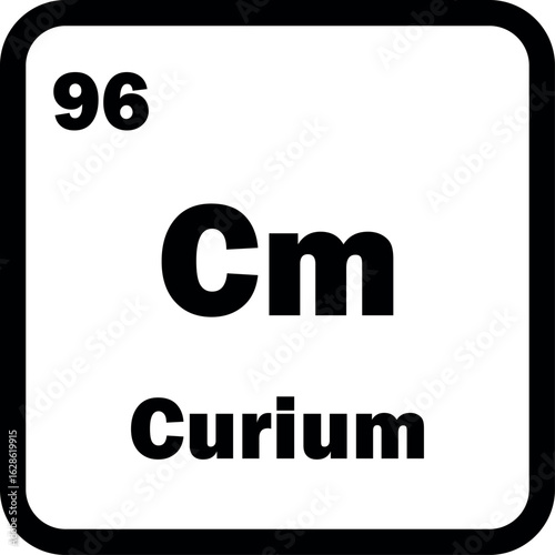Curium chemical element icon isolated on white background . Curium icon vector