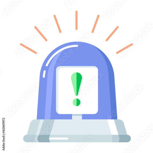 A flat style icon representing emergency alarm