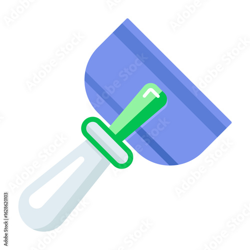 A flat style icon showing putty knife
