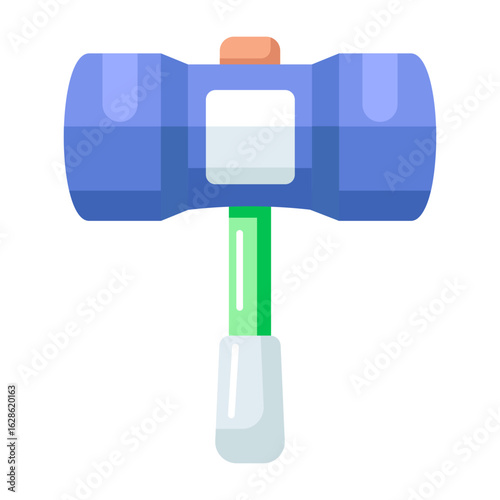 A flat style icon representing hammer