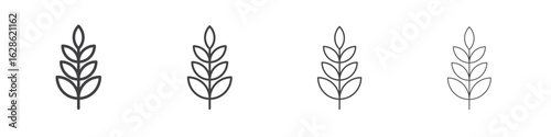 Wheat grain icon symbol pictogram. outline black style