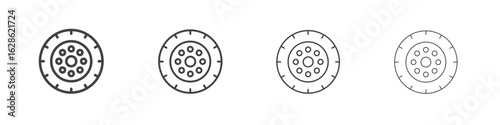 Tyre icon symbol pictogram. outline black style