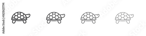 Turtle icon symbol pictogram. outline black style