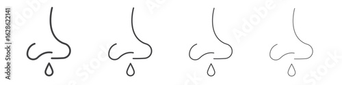 Stuffy nose icon symbol pictogram. outline black style