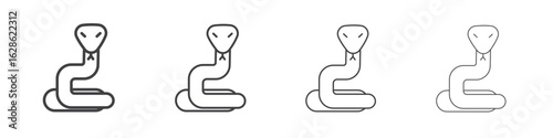 Snake icon symbol pictogram. outline black style