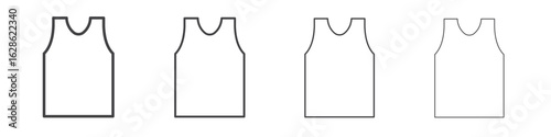 Sleeveless shirt icon symbol pictogram. outline black style