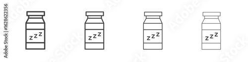 Sleeping pills icon symbol pictogram. outline black style