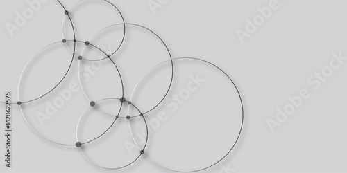 Abstract black and white background. Abstract background in white and gray shadows. Modern geometrical dynamic and seamless abstract white background. Abstract white geometric overlapping circle.