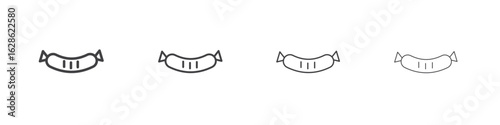 Sausage icon symbol pictogram. outline black style