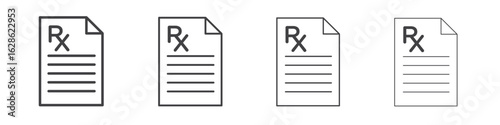 RX icon symbol pictogram. outline black style