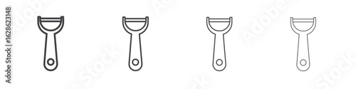 Potato peeler icon symbol pictogram. outline black style