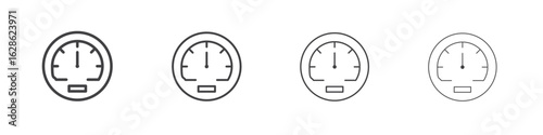 Meter icon symbol pictogram. outline black style