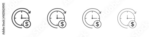 Long term investment icon symbol pictogram. outline black style
