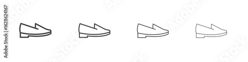 Loafer icon symbol pictogram. outline black style