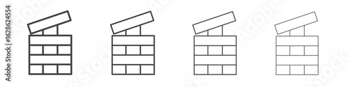 Jenga icon symbol pictogram. outline black style