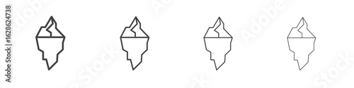 Iceberg icon symbol pictogram. outline black style