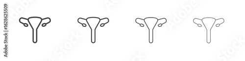 Gynecology icon symbol pictogram. outline black style