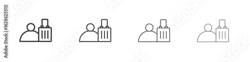 Guest icon symbol pictogram. outline black style