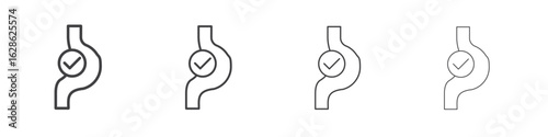 Good digestion icon symbol pictogram. outline black style