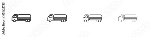 Fuel truck icon symbol pictogram. outline black style