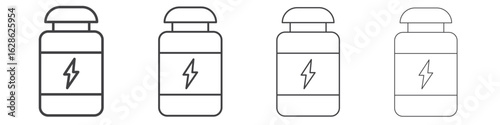 Fitness supplement icon symbol pictogram. outline black style