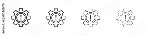 Failure icon symbol pictogram. outline black style