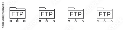 FTP icon symbol pictogram. outline black style