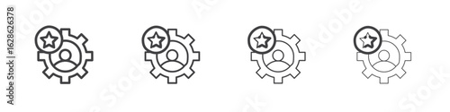 Employee skills icon symbol pictogram. outline black style