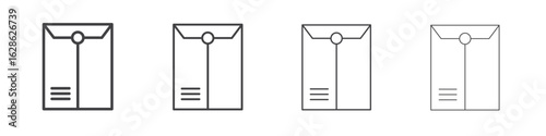 Document envelope icon symbol pictogram. outline black style