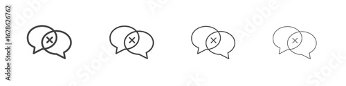 Disagreement icon symbol pictogram. outline black style