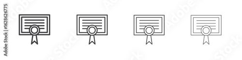 Diploma icon symbol pictogram. outline black style