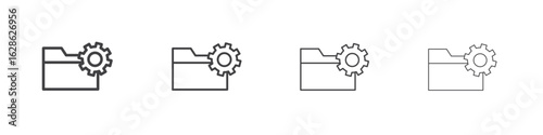 Data management icon symbol pictogram. outline black style