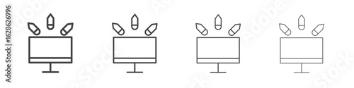 Ddos icon symbol pictogram. outline black style