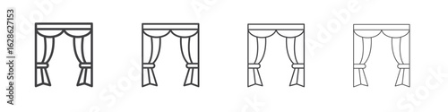 Curtains icon symbol pictogram. outline black style