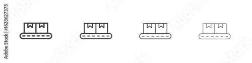 Conveyor belt icon symbol pictogram. outline black style