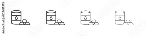 Commodity icon symbol pictogram. outline black style