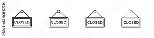 Closed sign icon symbol pictogram. outline black style