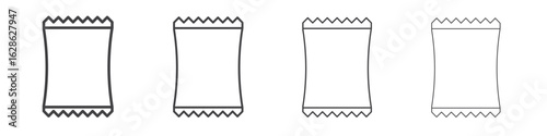 Chips bag icon symbol pictogram. outline black style