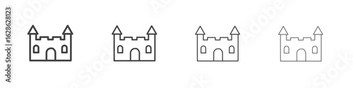 Castle icon symbol pictogram. outline black style