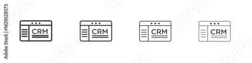 CRM icon symbol pictogram. outline black style