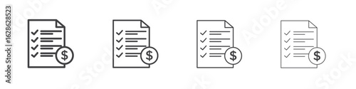 Budget planning icon symbol pictogram. outline black style