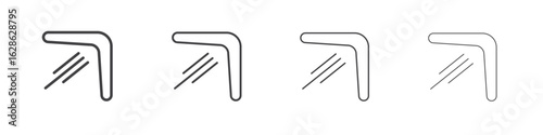 Boomerang icon symbol pictogram. outline black style