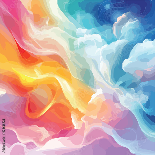 Vibrant Cloudscape Swirls Background