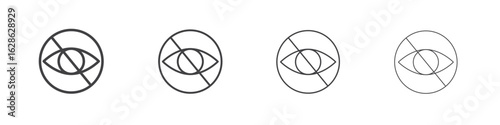 Blindness icon symbol pictogram. outline black style