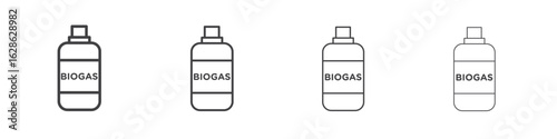 Biogas icon symbol pictogram. outline black style