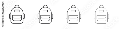 Backpack icon symbol pictogram. outline black style